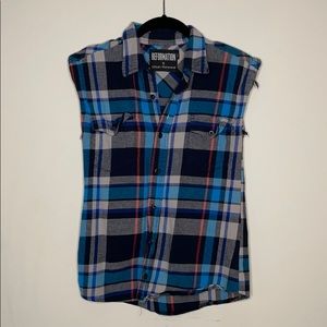 Urban renewal sleeveless flannel